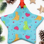 Dinosaur Love Pattern Star Ornament (Two Sides) Front