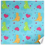 Dinosaur Love Pattern Canvas 12  x 12   11.4 x11.56  Canvas - 1