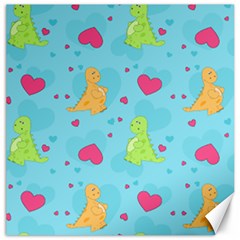 Dinosaur Love Pattern Canvas 20  X 20   by Bigfootshirtshop