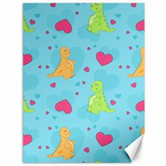 Dinosaur Love Pattern Canvas 36  X 48   by Bigfootshirtshop