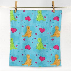 Dinosaur Love Pattern Face Towel by Bigfootshirtshop