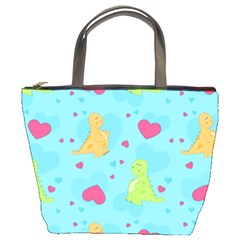 Dinosaur Love Pattern Bucket Bags by Bigfootshirtshop