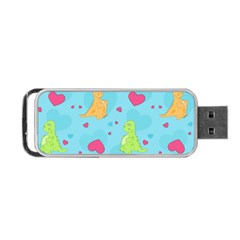 Dinosaur Love Pattern Portable Usb Flash (two Sides) by Bigfootshirtshop