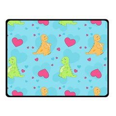 Dinosaur Love Pattern Double Sided Fleece Blanket (small)  by Bigfootshirtshop