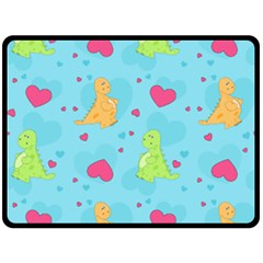 Dinosaur Love Pattern Double Sided Fleece Blanket (large)  by Bigfootshirtshop