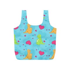 Dinosaur Love Pattern Full Print Recycle Bags (s) 