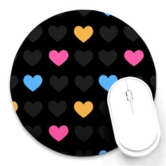 Emo Heart Pattern Round Mousepads by Bigfootshirtshop