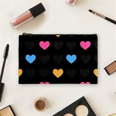 Emo Heart Pattern Cosmetic Bag (medium)  by Bigfootshirtshop