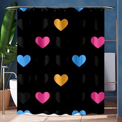 Emo Heart Pattern Shower Curtain 60  X 72  (medium)  by Bigfootshirtshop