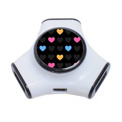 Emo Heart Pattern 3-port Usb Hub by Bigfootshirtshop