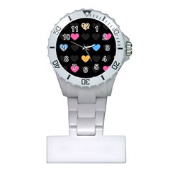 Emo Heart Pattern Plastic Nurses Watch by Bigfootshirtshop