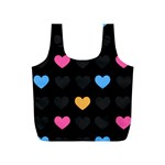 Emo Heart Pattern Full Print Recycle Bags (S)  Front