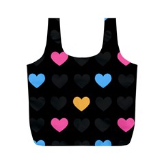 Emo Heart Pattern Full Print Recycle Bags (m)  by Bigfootshirtshop