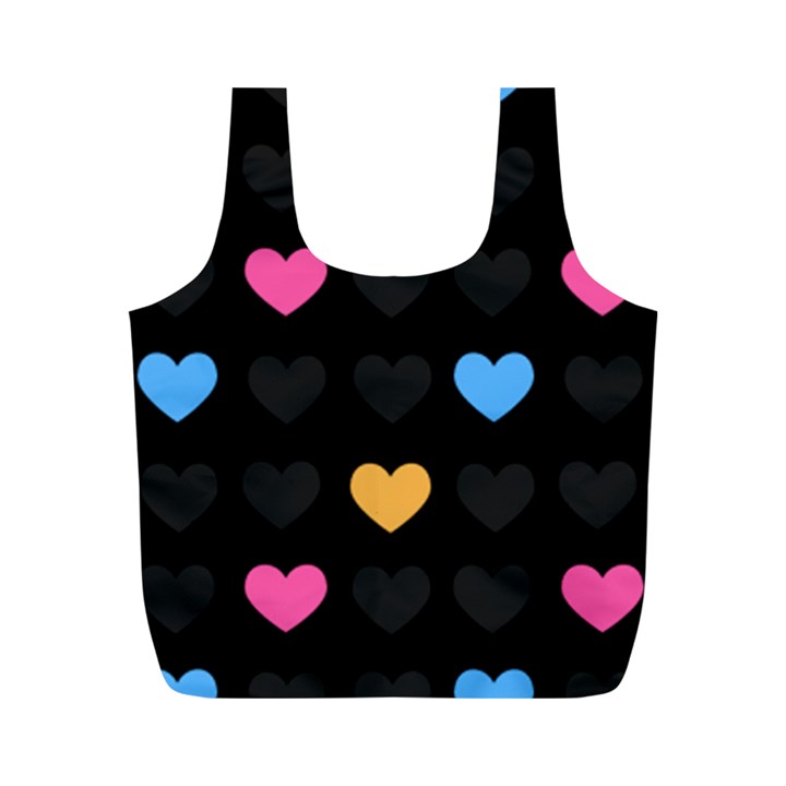 Emo Heart Pattern Full Print Recycle Bags (M) 