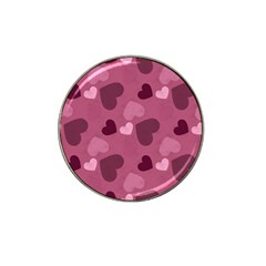 Mauve Valentine Heart Pattern Hat Clip Ball Marker