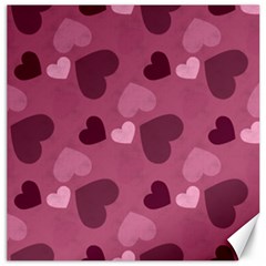 Mauve Valentine Heart Pattern Canvas 12  x 12  