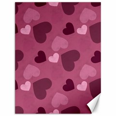 Mauve Valentine Heart Pattern Canvas 12  x 16  