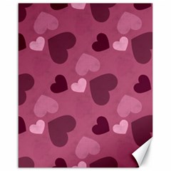 Mauve Valentine Heart Pattern Canvas 16  x 20  