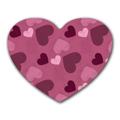 Mauve Valentine Heart Pattern Heart Mousepads