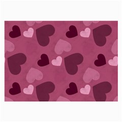 Mauve Valentine Heart Pattern Large Glasses Cloth (2-Side)