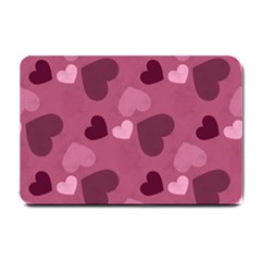 Mauve Valentine Heart Pattern Small Doormat 