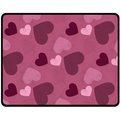 Mauve Valentine Heart Pattern Fleece Blanket (Medium) 