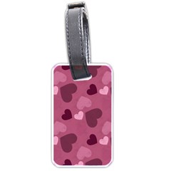 Mauve Valentine Heart Pattern Luggage Tags (One Side) 