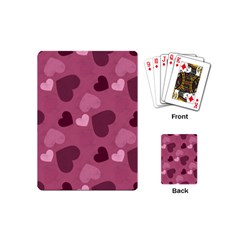 Mauve Valentine Heart Pattern Playing Cards (Mini) 