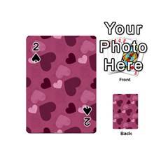 Mauve Valentine Heart Pattern Playing Cards 54 (Mini) 