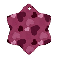 Mauve Valentine Heart Pattern Ornament (Snowflake)