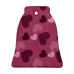 Mauve Valentine Heart Pattern Ornament (Bell)