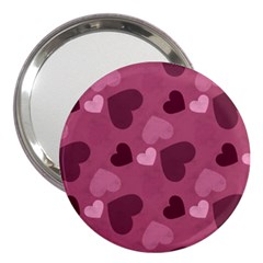 Mauve Valentine Heart Pattern 3  Handbag Mirrors