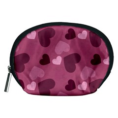 Mauve Valentine Heart Pattern Accessory Pouches (Medium) 