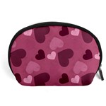 Mauve Valentine Heart Pattern Accessory Pouches (Large)  Front