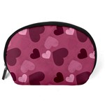 Mauve Valentine Heart Pattern Accessory Pouches (Large)  Back