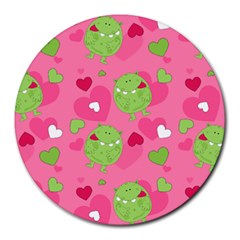 Monster Love Pattern Round Mousepads by Bigfootshirtshop