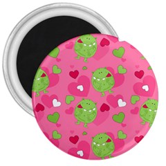 Monster Love Pattern 3  Magnets by Bigfootshirtshop