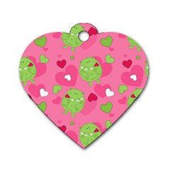 Monster Love Pattern Dog Tag Heart (one Side)