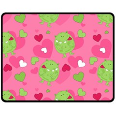 Monster Love Pattern Fleece Blanket (medium)  by Bigfootshirtshop