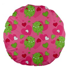 Monster Love Pattern Large 18  Premium Flano Round Cushions by Bigfootshirtshop