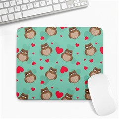 Owl Valentine s Day Pattern Large Mousepads by Bigfootshirtshop