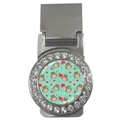 Owl Valentine s Day Pattern Money Clips (cz)  by Bigfootshirtshop