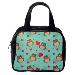 Owl Valentine s Day Pattern Classic Handbags (one Side) by Bigfootshirtshop