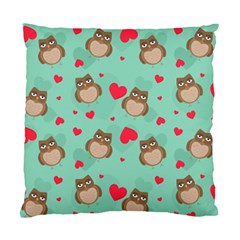 Owl Valentine s Day Pattern Standard Cushion Case (two Sides) by Bigfootshirtshop