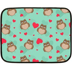 Owl Valentine s Day Pattern Double Sided Fleece Blanket (mini)  by Bigfootshirtshop