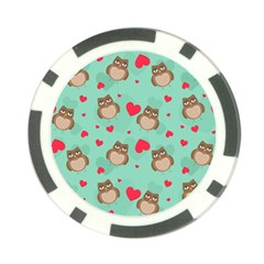 Owl Valentine s Day Pattern Poker Chip Card Guard (10 Pack) by Bigfootshirtshop