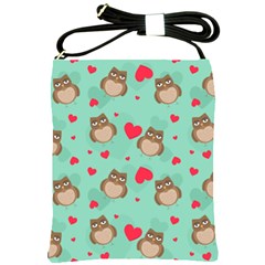 Owl Valentine s Day Pattern Shoulder Sling Bags by Bigfootshirtshop