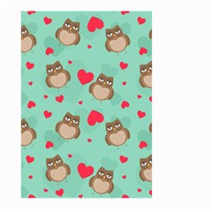 Owl Valentine s Day Pattern Large Garden Flag (two Sides) by Bigfootshirtshop