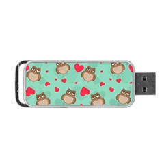 Owl Valentine s Day Pattern Portable Usb Flash (one Side) by Bigfootshirtshop