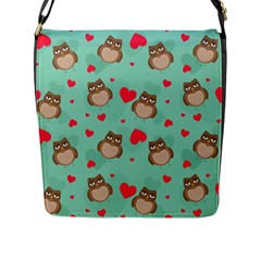 Owl Valentine s Day Pattern Flap Messenger Bag (l) 